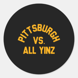 Pittsburgh Vs All Yinz Super Sports Fan Runder Aufkleber