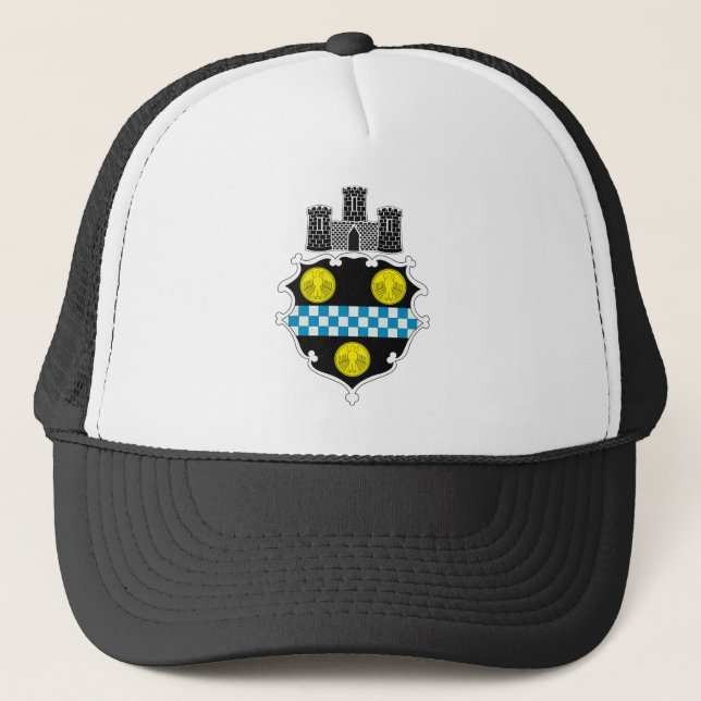 Pittsburgh-Wappen Hut Truckerkappe (Vorderseite)
