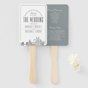 Pittsburgh Wedding Hochzeitsprogramm Hand Fan Fächer