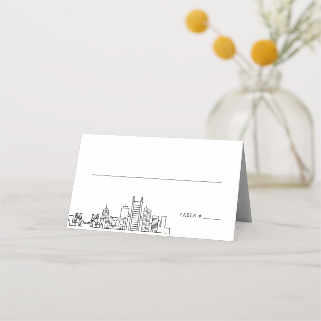 Pittsburgh Wedding | Place Table Name Cards Platzkarte (Vorderseite)