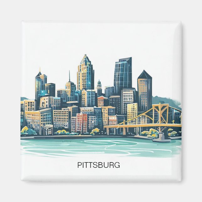 Pittsburgher Stadtbild Magnet (Vorne)