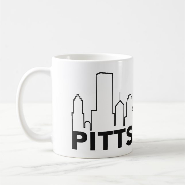Pittsburghskyline-Kaffee-Tasse (Schwarzes) Kaffeetasse (Links)