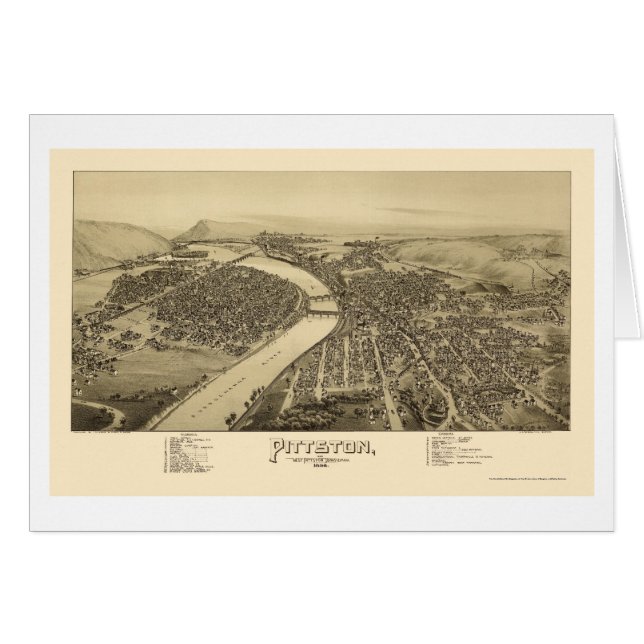 Pittston, panoramische Karte PAs - 1892 (Vorderseite (Horizontal))