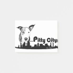 Pitty City PitBull Terrier Staffordshire San Diego Post-it Klebezettel