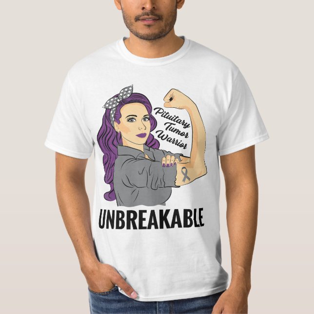 Pituitary Tumor Warrior Unbreakable Gland Awarenes T-Shirt (Vorderseite)