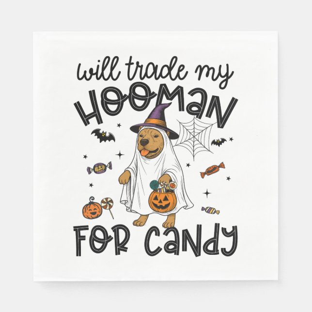 Pitull Dog Halloween Ghost Spooky Serviette (Vorderseite)