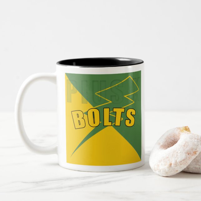 pius-X High School Design Zweifarbige Tasse (Mit Donut)