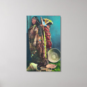 Piuta gebürtige Mutter und Kind in einem Papoose Leinwanddruck