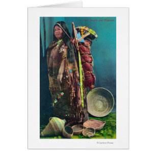 Piuta Native Mother and Child in einem Haus