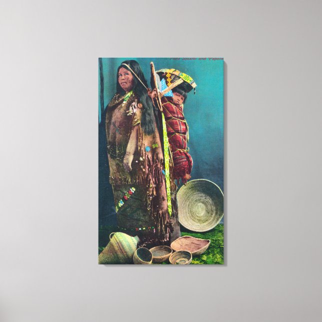 Piuta Native Mother and Child in einem Topa Leinwanddruck (Vorderseite)