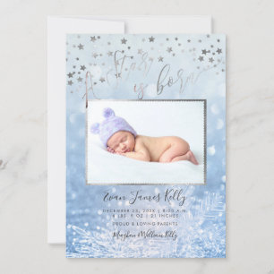 Pix Dezines A Star ist Geboren, Stars+Schnee Bokeh Einladung