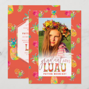 Pix Dezines Aloha Ananas Abschluss Luau Einladung