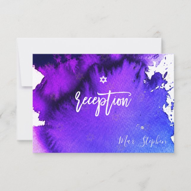 Pix Dezines Bar Mitzvah Celebration Cards ✡ Marine RSVP Karte (Vorderseite)