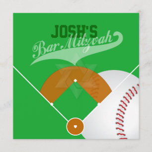 Pix Dezines ✡ Baseball Diamond/Bar Mitzvah Einladung