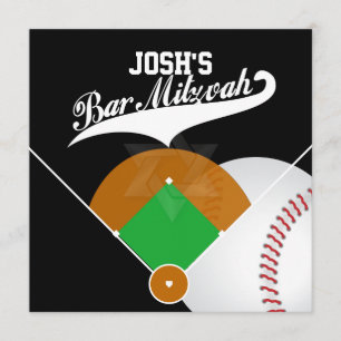 Pix Dezines ✡ Baseball Diamond/Bar Mitzvah Einladung