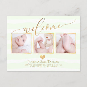 Pix Dezines Begrüßung Geburtsankündigung/Herz Ankündigungspostkarte