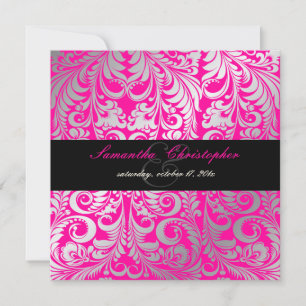 Pix Dezines Bellissimo Vintag Damask Einladung
