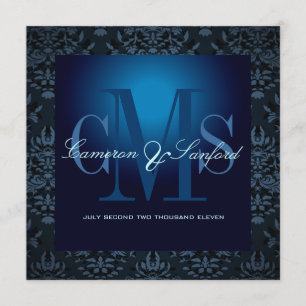 Pix Dezines bijoux Damask /blau Saphir Einladung