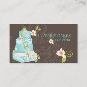 Pix Dezines blauer Hochzeitskuchen/Bäckerei/Pâtiss Visitenkarte