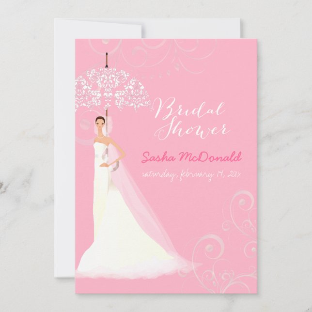 Pix Dezines Brautparty/Spitzenschirm Einladung (Vorderseite)