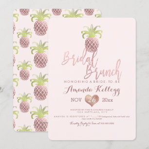 Pix Dezines Bridal Brunch/Imitate Rose Gold/Ananas Einladung