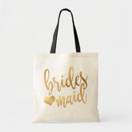 Pix Dezines Bridesmaid/Imitats Gold Handgeschriebe Tragetasche
