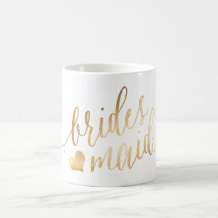 Pix Dezines Bridesmaid/Imitats Gold/Modernes Scrip Tasse