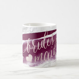 Pix Dezines Bridesmaid|Marble Blush Pink Script Kaffeetasse