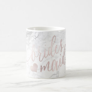 Pix Dezines Bridesmaid Marble Blush Pink Script Kaffeetasse