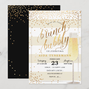 Pix Dezines Bruch+Bubbly Imitats Gold Confetti Einladung