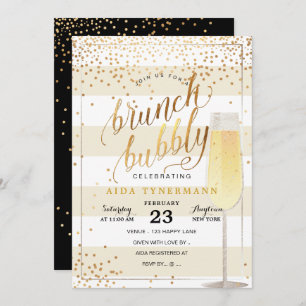 Pix Dezines Bruch+Bubbly Imitats Gold Confetti Einladung
