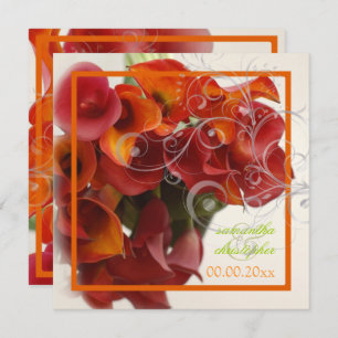 Pix Dezines BURNT ORANGE CALLA LILY BOUQUET Einladung
