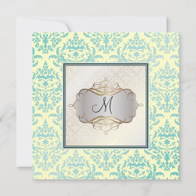 Pix Dezines Céline Damask, Perle Einladung (Vorderseite)