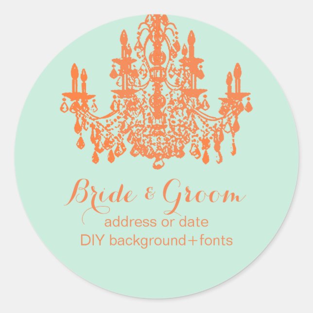 Pix Dezines celosia orange Kronleuchter Runder Aufkleber (Vorderseite)