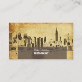 Pix Dezines City Scape, New York, Vintag Visitenkarte