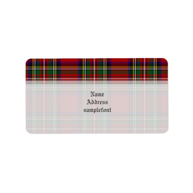 Pix Dezines Clan Stewart tartan/rot+grün Adressaufkleber (Vorne)