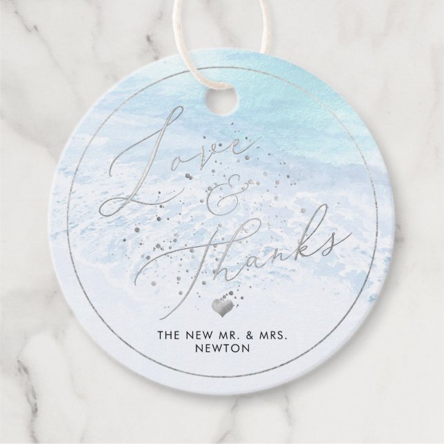 Pix Dezines Crystal Blue Shoreline, Strand Vielen  Geschenkanhänger (Vorderseite)