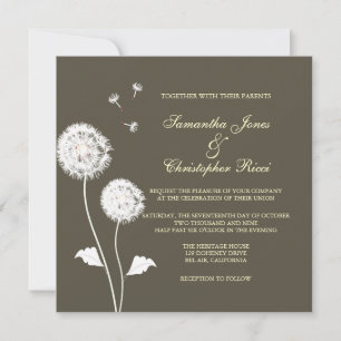 Pix Dezines Dandelion, dunkle Hintergrundfarben Einladung