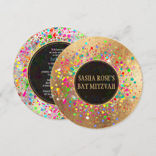 Pix Dezines Dazzled/Neon Speck/Bat Mitzvah ✡ Einladung