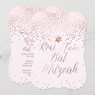 Pix Dezines Dazzled Rose Gold/Imitat Foil/Bat Mitz Einladung