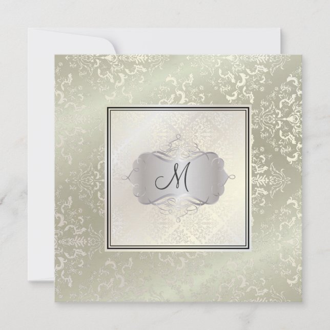 Pix Dezines Étienne Damask Einladung (Vorderseite)