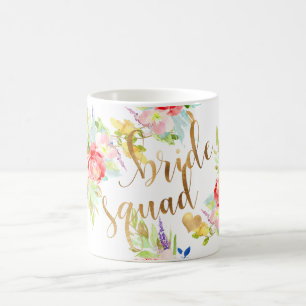Pix Dezines Floral Watercolor Bride Squad Kaffeetasse