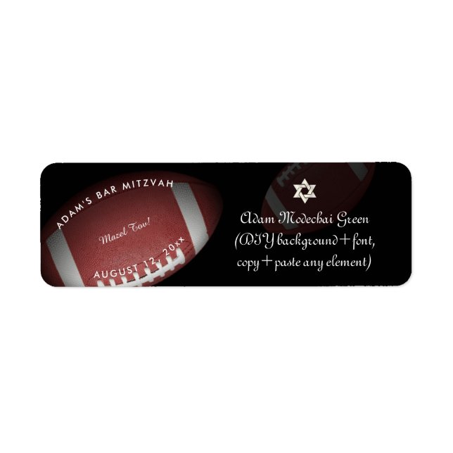 ✡ Pix Dezines Football Bar Mitzvah (Vorne)