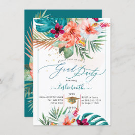 Pix Dezines H2 Tropisches Paradies Luau Abschluss  Einladung