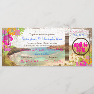 Pix Dezines hanauma Bay/Vintager Boarding Pass Einladung