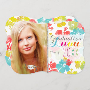Pix Dezines Hibiskus Abschluss Luau Einladung