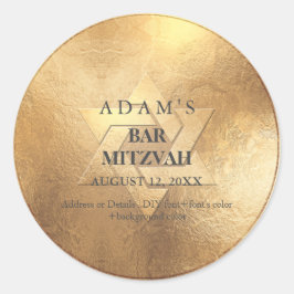 Pix Dezines Imitate Gold Bar Mitzvah / Bat Mitzvah Runder Aufkleber