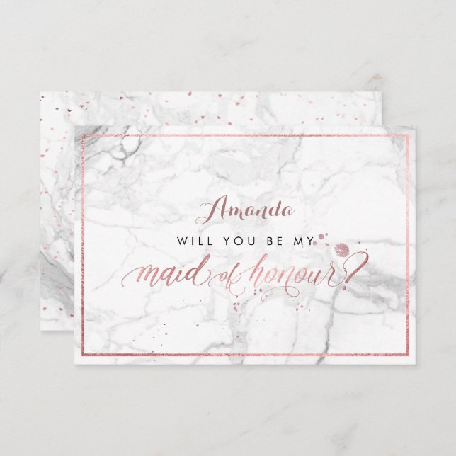 Pix Dezines Imitate Rose Gold Trauzeugin Einladung (Vorne/Hinten)