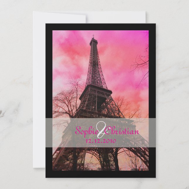 Pix Dezines la Tour eiffel/paris Einladung (Vorderseite)