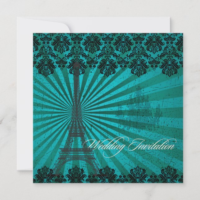 Pix Dezines la Tour eiffel/paris Einladung (Vorderseite)